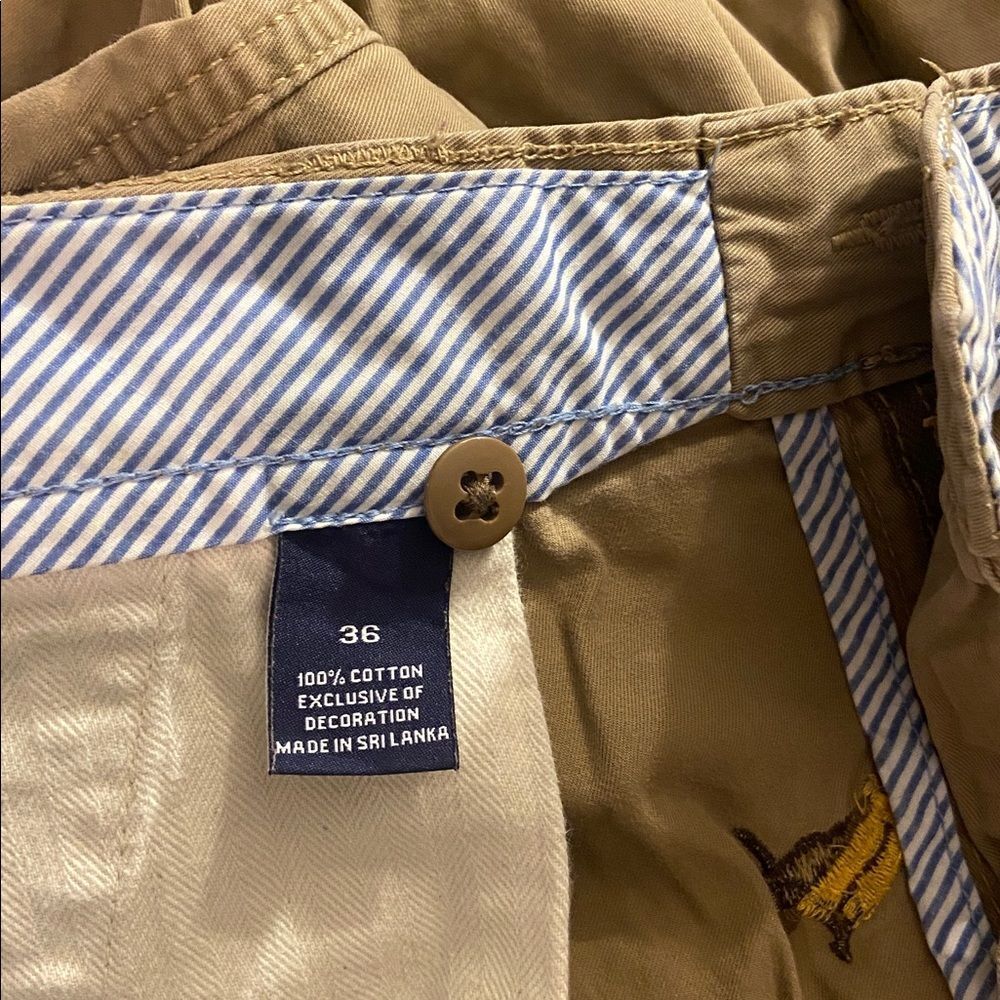 Men's Daniel cremieux Tan Shorts with Embroidered puppy dog design size 36 - Picture 5 of 6
